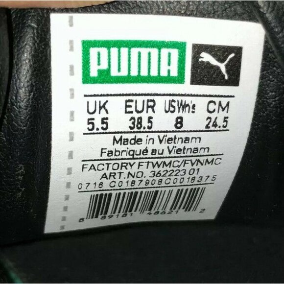 Puma Womens US 8 EU 38.5 Black Suede Platform Sneakers - Picture 7 of 9